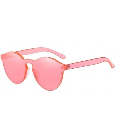 Square Women Ladies Fashion Cat Eye Shades Sunglasses Integrated UV Candy Colored Glasses (Watermelon Red) - CP184XYS86A $8.40