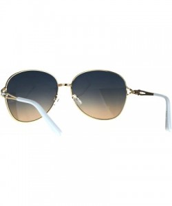 Oversized Womens Rhinestone Jewel Bling Diva Metal Butterfly Sunglasses - Gold Blue Peach - CL187AZIINO $15.03