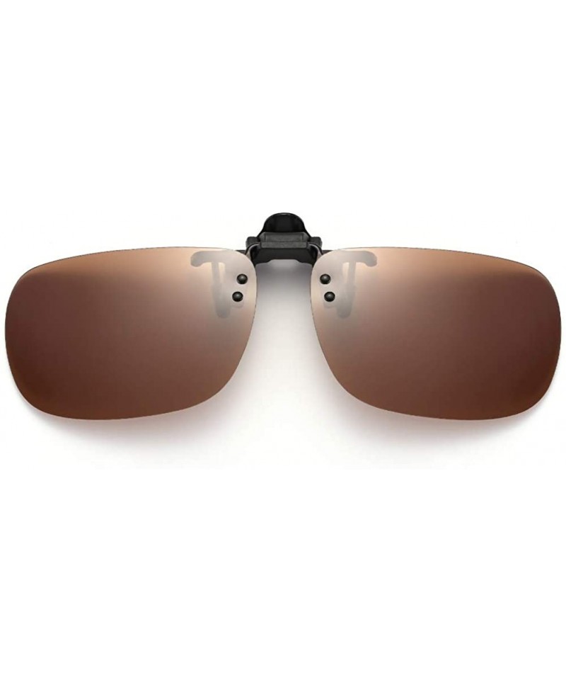 Rimless Polarized Clip On Sunglasses Over Prescription Glasses for Men Women Shades for Glasses - 1pcs-brown - CZ18QIZAXZN $1...