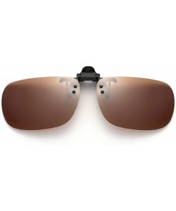 Rimless Polarized Clip On Sunglasses Over Prescription Glasses for Men Women Shades for Glasses - 1pcs-brown - CZ18QIZAXZN $1...