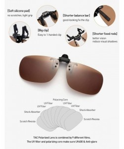 Rimless Polarized Clip On Sunglasses Over Prescription Glasses for Men Women Shades for Glasses - 1pcs-brown - CZ18QIZAXZN $1...