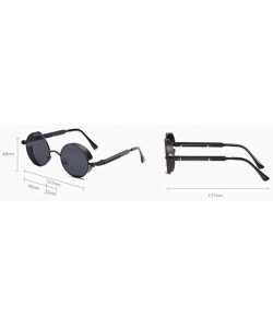 Round Metal Round Sunglasses Vintage Punk Style Men's And Women's Sunglasses - 1 - CT18UCEXS6K $22.31