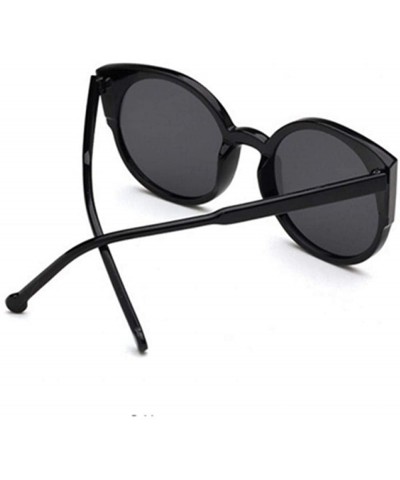 Aviator Coating Reflective Mirror Sunglasses Women Men Cat Eye Sun Glasses Gray Black - Red - CN18YR2DS6M $8.65