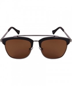 Aviator Semi-Rimless Flat Aviator Sunnies w/Polarized Lens 541063-FLP - Gunmetal - C218203ZUID $14.49