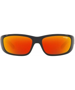 Wayfarer Men's An4178 Quick Draw Wrap Sunglasses - Black/Dark Grey Mirror Red & Yellow - CU18O544K7O $34.56