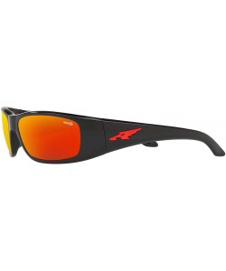 Wayfarer Men's An4178 Quick Draw Wrap Sunglasses - Black/Dark Grey Mirror Red & Yellow - CU18O544K7O $34.56