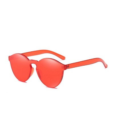 Semi-rimless Polarized Sunglasses Protection Glasses Mirrored - Red - CN18RLGN9H9 $15.05