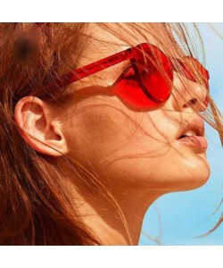 Semi-rimless Polarized Sunglasses Protection Glasses Mirrored - Red - CN18RLGN9H9 $15.05