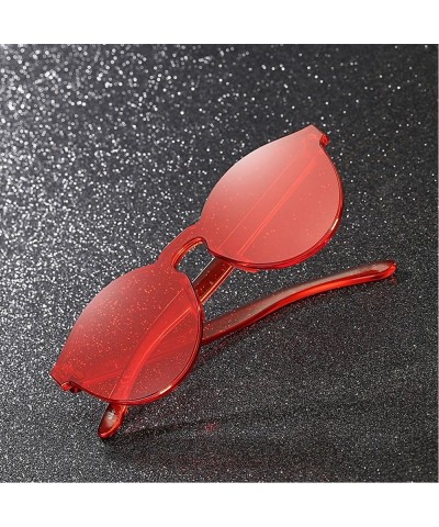 Semi-rimless Polarized Sunglasses Protection Glasses Mirrored - Red - CN18RLGN9H9 $15.05