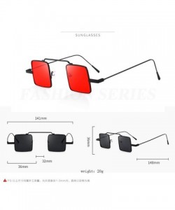 Square Women Fancy Small Square Sunglasses Integrated UV Candy Colored Quadrate Shades Outdoor Fashion Glasses (C) - C418Q56S...