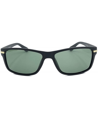 Sport Rectangular Polarized Sunglasses Classic Style for Men or Women 100% UV - Light Gold/Green - CK18QRXGE5R $15.75