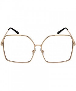 Square Oversized Square Sunglasses with Flat Lenses 3123FLAP/3361FLAP - Gold - CJ18457LWK4 $10.37