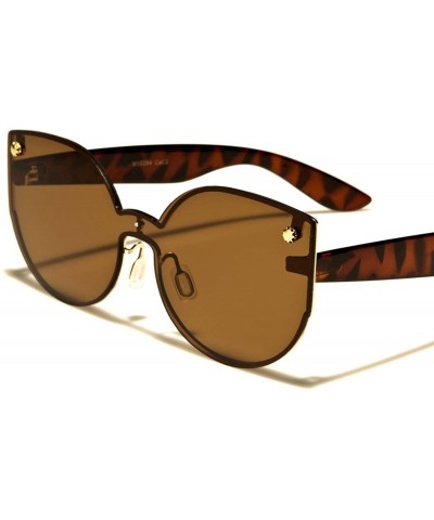 Cat Eye Fashion Womens Elegant Upscale Designer Round Cat Eye Sunglasses - Tortoise / Brown - C518ECEM037 $11.77
