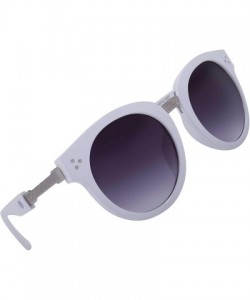 Round Escape Women's Retro Statement Round Sunglasses - Metal Bridge and Temples Frame - 100% UV Protection Lens - CV197CUGIG...