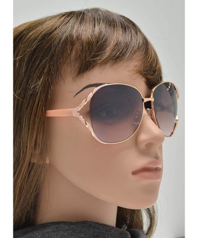 Oversized Womens Fashion Designer Elegant Butterfly Sunglasses - Gradient UV 400 Protection - Pink + Brown Pink - CY193Q9TS3I...