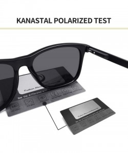 Square Rectangular Sunglasses Polarized Aluminum Glasses - Black - CZ18NE7YHGY $11.41