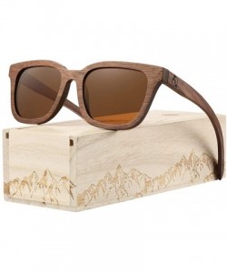 Wayfarer Walnut Sunglasses Polarized Fishing Driving - Brown - CG199Q40C8K $30.86