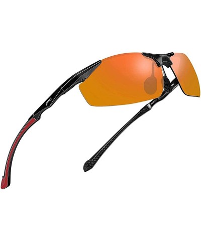 Sport Men's Sports Glasses Polarized Sunglasses Driver Glasses Metal Frame Ultra Light-red - CK198NCSHY6 $62.53