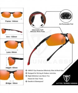 Sport Men's Sports Glasses Polarized Sunglasses Driver Glasses Metal Frame Ultra Light-red - CK198NCSHY6 $36.04