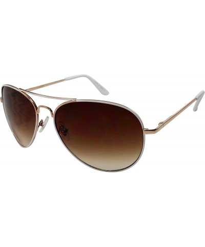 Aviator Two Tone Aviators with Gradient Lens 41003ASTT-AP - Gold+white - CS12MRSH0OD $9.74