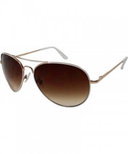 Aviator Two Tone Aviators with Gradient Lens 41003ASTT-AP - Gold+white - CS12MRSH0OD $9.74