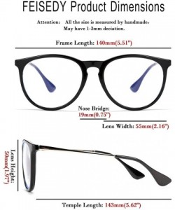 Round Vintage Round Blue Light Blocking Glasses Women Men Computer Eyeglasses Classic Retro Designer Style B2537 - CZ192D4S6O...