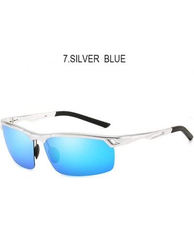 Oval Photochromic Sunglasses Men Polarized Glass Sun Glasses Day Night Vision Driving Eyewear - 7silver Blue - CC194OEX2XN $5...