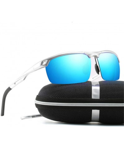 Oval Photochromic Sunglasses Men Polarized Glass Sun Glasses Day Night Vision Driving Eyewear - 7silver Blue - CC194OEX2XN $2...