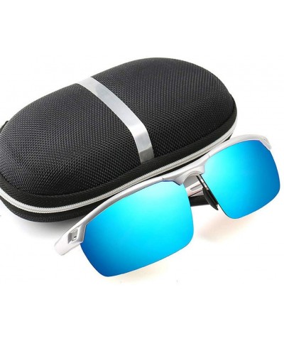 Oval Photochromic Sunglasses Men Polarized Glass Sun Glasses Day Night Vision Driving Eyewear - 7silver Blue - CC194OEX2XN $5...
