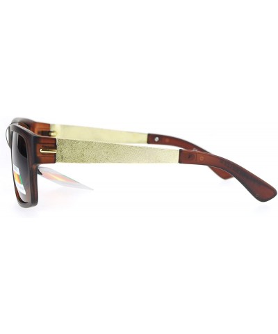 Sport Mens Polarized Rectangular Sport Metal Arm Sunglasses - Matte Brown - C912O8GUJTC $12.12
