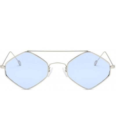 Sport Women Fashion Classic Cat Eye Shade Sunglasses Integrated Stripe Vintage Polarized Glasses - Blue - CL18SU6Z97E $23.17