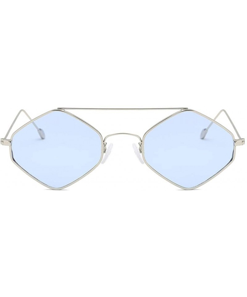 Sport Women Fashion Classic Cat Eye Shade Sunglasses Integrated Stripe Vintage Polarized Glasses - Blue - CL18SU6Z97E $8.98