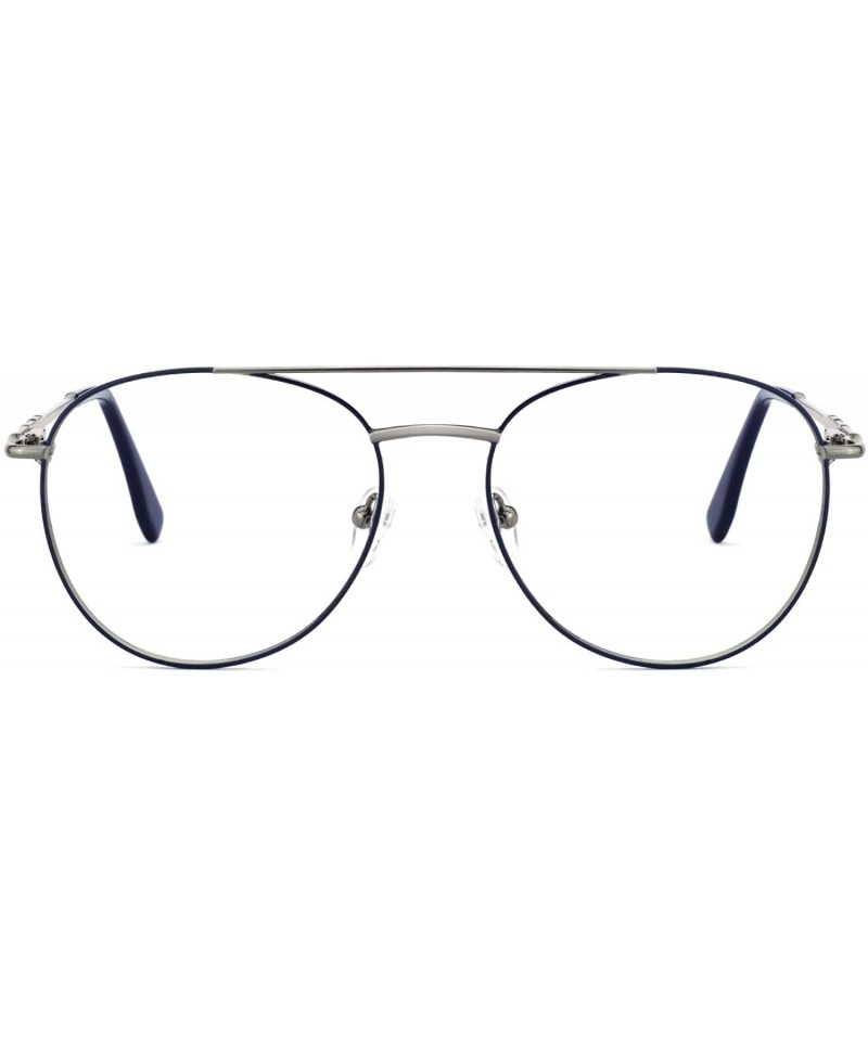 Aviator Photochromic Metal Sunglasses for Men Women Polarized Lens - B-blue+silver - CL18IGXNSUD $18.25
