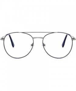 Aviator Photochromic Metal Sunglasses for Men Women Polarized Lens - B-blue+silver - CL18IGXNSUD $18.25