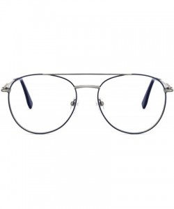 Aviator Photochromic Metal Sunglasses for Men Women Polarized Lens - B-blue+silver - CL18IGXNSUD $18.25