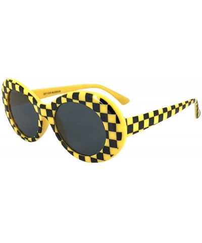Semi-rimless Unisex Retro Vintage Sunglasses Rapper Oval Shades Glasses Stylish Sports Sunglasses - B - CB193XE68MQ $7.06
