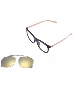 Square Unisex Vintage Designer Square Detachable Steampunk Mirror Sunglasses 61mm - Leopard/Gold - C912E882E0F $12.15