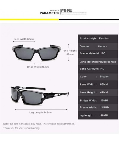 Square Men Women Polarized Goggles for Sunglasses Yellow Night Vision Sun Glasses Cool Square Frame for Male - C9199L49297 $1...