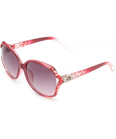 Oversized Vintage Classic Retro Heart Wing Sunglasses for Women Plate Resin UV 400 Protection Sunglasses - Red a - C818SZTZ6X...