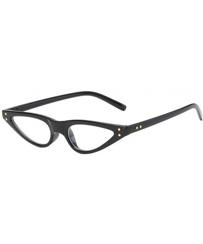 Cat Eye Fashion Vintage Narrow Cat Eye Retro Unisex UV400 Glasses for Women Clout Goggles Plastic Frame - E - CC180GTQKM6 $19.98