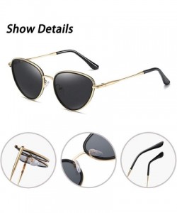 Oversized Women Oversized Cat Eye Sunglasses Metal Frame Non-Polarized Lenses - CW194MY0U3U $13.06