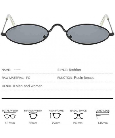 Oval Retro Vintage Oval Sunglasses Slender Metal Frame Oval Sunglasses Candy Colors for Man and Woman - I - CT196Z8A2M7 $9.27