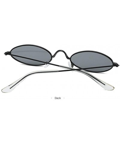 Oval Retro Vintage Oval Sunglasses Slender Metal Frame Oval Sunglasses Candy Colors for Man and Woman - I - CT196Z8A2M7 $9.27