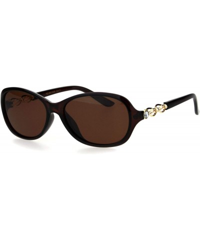 Butterfly Womens Polarized Large Rhinestone Bling Elegant Butterfly Sunglasses - All Brown - CS18HZ65QWE $10.28