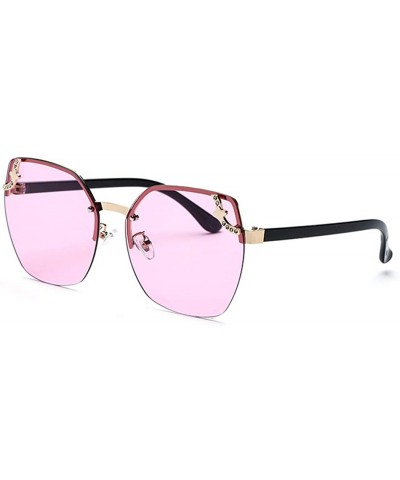 Aviator 2019 new frameless sunglasses- ladies models with diamond sunglasses fashion big box sunglasses - H - C318SGIMHMY $34.07