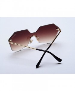 Rimless Fashion Sunglasses for Women or Girls with the Cool and Bright Colors of the Ocean - Coffee - CD182XDQECD $9.09