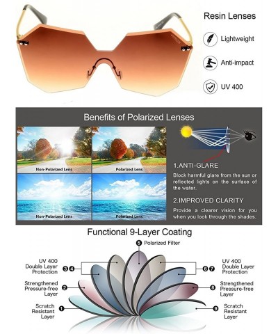 Rimless Fashion Sunglasses for Women or Girls with the Cool and Bright Colors of the Ocean - Coffee - CD182XDQECD $9.09