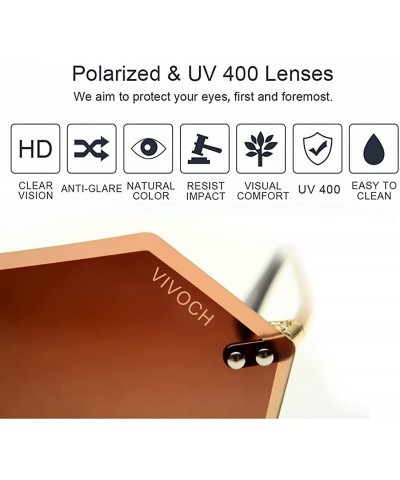 Rimless Fashion Sunglasses for Women or Girls with the Cool and Bright Colors of the Ocean - Coffee - CD182XDQECD $9.09