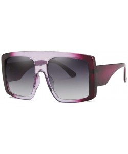 Square Trendy Square Sunglasses for Women Oversized Plastic Frame Sunglasses UV Protection - Purple Grey - CW190L3GSHY $10.29