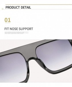 Square Trendy Square Sunglasses for Women Oversized Plastic Frame Sunglasses UV Protection - Purple Grey - CW190L3GSHY $10.29